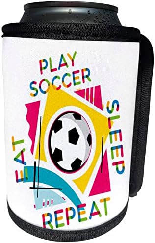 3Drose nogometna lopta, šareni tekst jede, spavajte, igrajte nogomet. - Omota za hladnjak za hladnjak