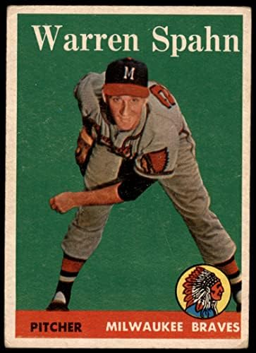 1958. Topps 270 Warren Spahn Milwaukee Braves Dobri Braves