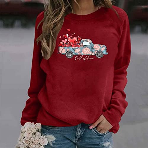 Ženske modne tiskane dukseve pune ljubavnih slova Grafički pulover proljeće ležerno labavo fit bluza džempera