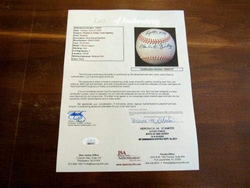 Charlie O. Finley Luke Appling Hof Go Go Sox Potpisan Auto Wilson Baseball JSA LT - Autografirani bejzbol