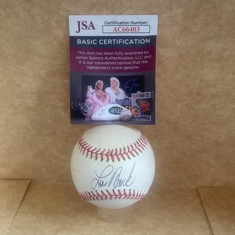 Lou Brock St. Louis Cardinals potpisao je Vintage N.L. Baseball JSA AC66403 - Autografirani bejzbol