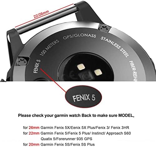Adaara 22 26 mm Quick Fit najlonskog remena za gledanje za Garmin Fenix ​​6x 6 Pro Smart Watch Easy Fit Band za Fenix ​​5x