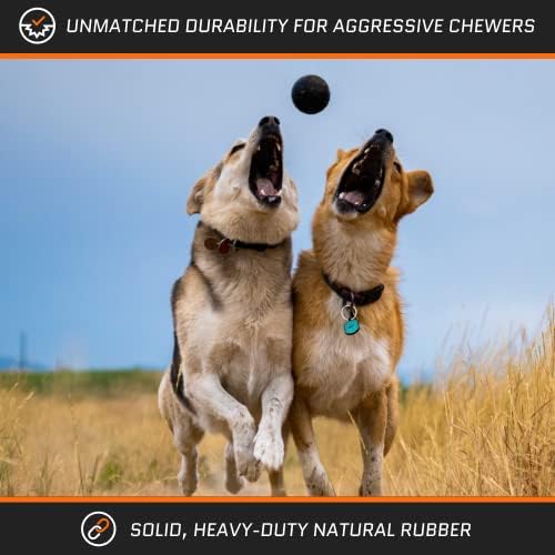 Ultra izdržljiva čvrsta pseća lopta - jamstvo za zamjenu života - agresivni chewer odobren - napravljen u SAD -u - srednji/veliki