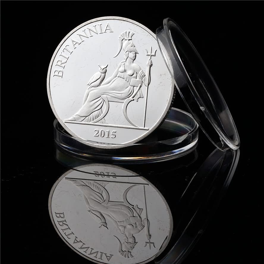 Britanska božica Britanska komemorativna kovanica 2015 Commonwealth kraljica srebrna medalja s kovanom Britannia