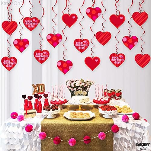 Slatka, viseća srca Valentinovo ukrasi - pakiranje od 30 | Dekoracija Dana Valentina | Viseći ukrasi za Valentinovo za učionicu