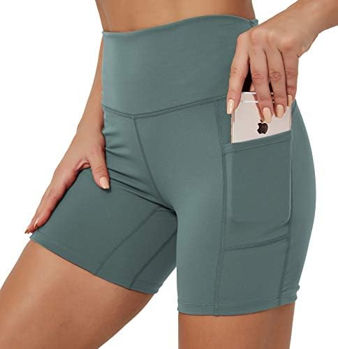 Rataves ženske 6 -inčne atletske joga kratke hlače s džepovima kontrola trbuha s visokim strukom kratkim hlačama kratkim