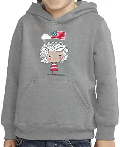 Slatka američka zastava mališana pulover -pulover - crtani otisak spužva s spužvama runa - slatka kapuljača za djecu