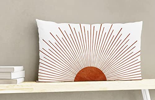 Oflich Sažetak Boho Sunce Throw Pokrivač 12 ″ × 20 ″, Mid Century Modern Art Sunrise Sunset Dekoracija za spavaću sobu za
