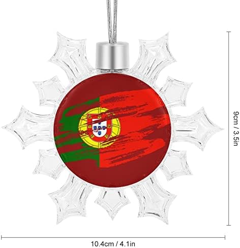 Retro portugalska zastava božićno drvce snježne pahuljice ukrasi snježne pahuljice viseći ukrasi snježne pahulje s kablovima