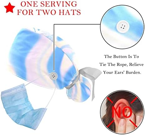 2 pakiranja kapica za kirurgiju s trakom za znoj, prozračne šešire duge kose, podesive kapice za pročišćavanje medicinskih