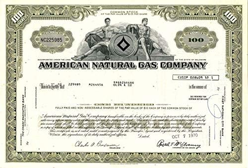 American Natural Gas Co. - Potvrda o razmjeni