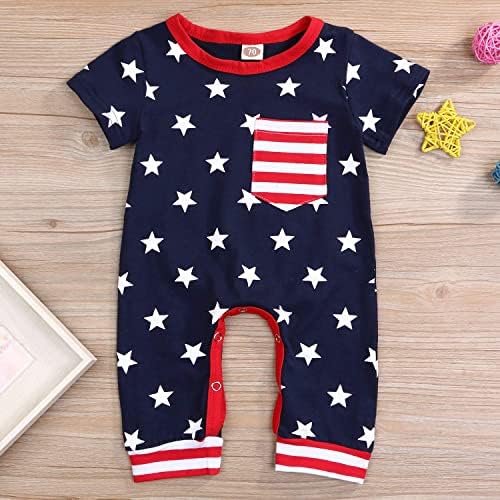 Mamami 4. srpnja Romper novorođenčadi Dječaci Dječaci američke zastave ljetne odjeće 0-18m