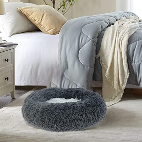 Plišani krafni za kućne ljubimce mekani okrugli mačji krevet za pse srednje pranje psećih kreveta smirujući krafni jastuk