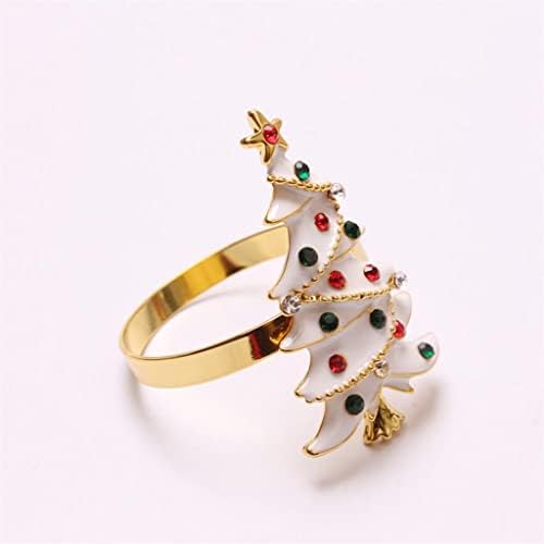 Walnuta 6pcscute izdržljivo božićno drvce ubrus prsten Prekrasan metalni oblik salveta za ukrašavanje kuće (boja: a, veličina