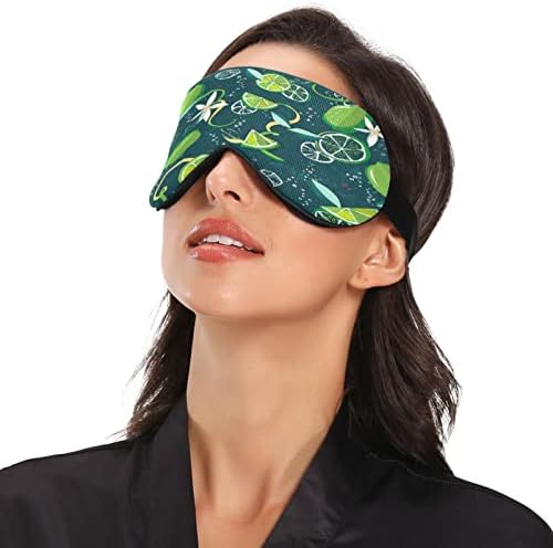 Ledeni limunov lišće maska ​​za spavanje za žene muškarci glatko udobno svjetlo blokirajući maska ​​za oči noćas s podesivim