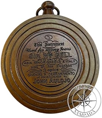 Vasudha Sampada Handicrafts Klasični džepni stil Kampiranje staromodni mesingani kompas kompas kompas kompas Maritime Antique