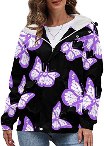 Svijest o Alzheimerovoj bolesti Ženska jakna s patentnim zatvaračem modna Bomber jakna kaput kratka gornja odjeća vrhovi