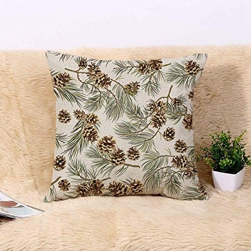 Rouihot lamen bacanje jastuka poklopac zeleni uzorak borovi konusi realističan izgled vintage pinecone zima 18x18 inča jastuka