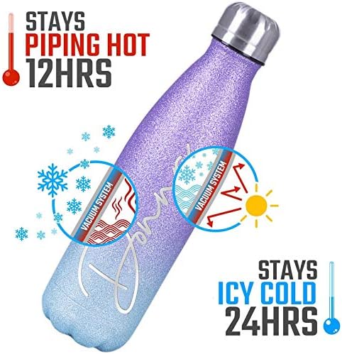 Prilagođene boce s vodom, 17oz dvostruki zidni vakuum izolirani propusni termos boca za personalizirane darove, žene, muškarce