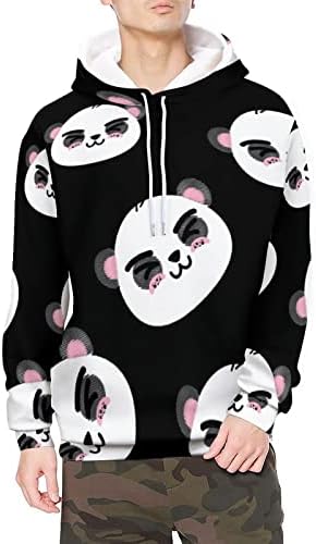 Muška ležerna topla majica sa slatkim licem pande i medvjeda majica s kapuljačom podstavljena runom pulover dugih rukava