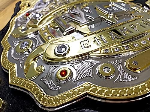 IWGP HeavyWeght Wrestling Champion replika replika, 3 sloja 4 mm zbirke, dvoboj zlata, kožni remen, veličina odraslih