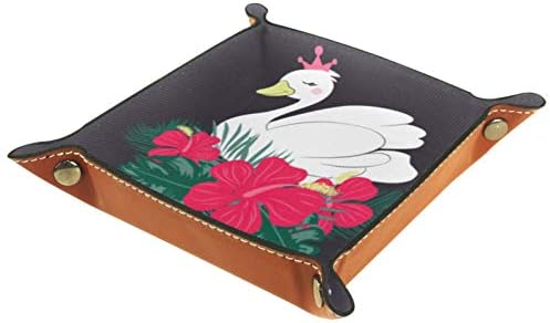 Lyetny Swan Princess Storage Box držač slatkiša Sunndries Tray Desktop Organizator za pohranu prikladan za putovanja, 16x16cm