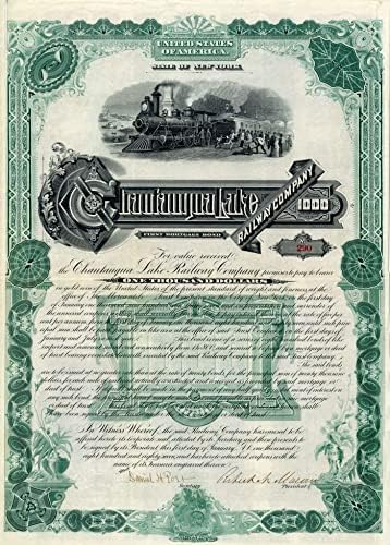 Željeznička tvrtka Lake Chautaukva-obveznica od 1000 dolara