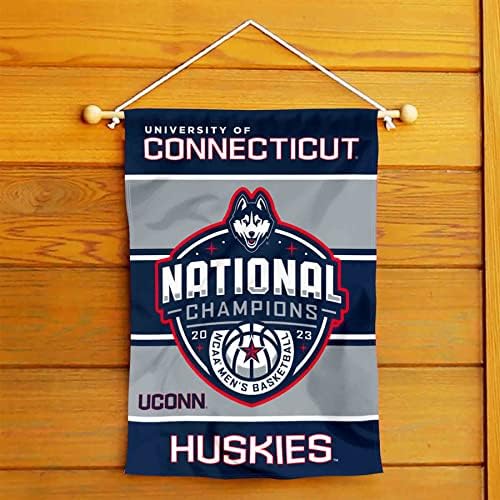 Connecticut Huskyes UConn 2023 košarkaški državni Champs dvostrani vrtni natpis