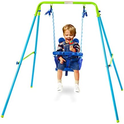 Hysport Toddler Swing Set unutarnji/vanjski preklopni metalni zamah set sa sigurnosnim remenom za cvrkutanje bebe