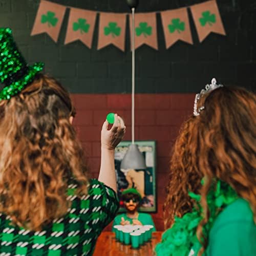 Savita St Patrick's Day Banner, Burlap Garland zastava zastava Zelena Shamrock Pull Flags Irish Glitter Clover Bunting Outdoor