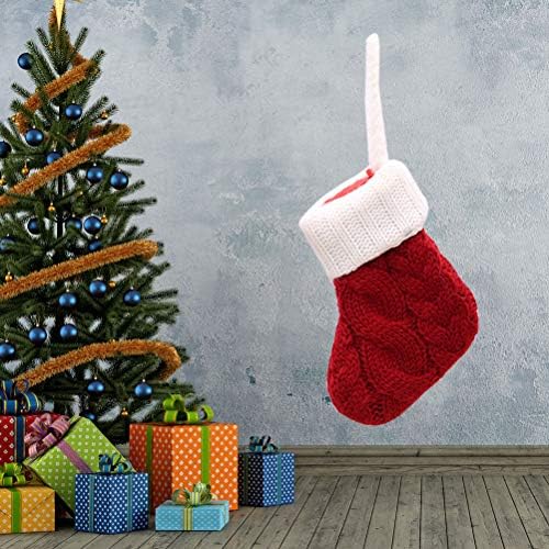 & 4pcs božićne torbe za pribor za jelo vilica žlica čarape posuđe Držači srebrnog posuđa pletene čarape