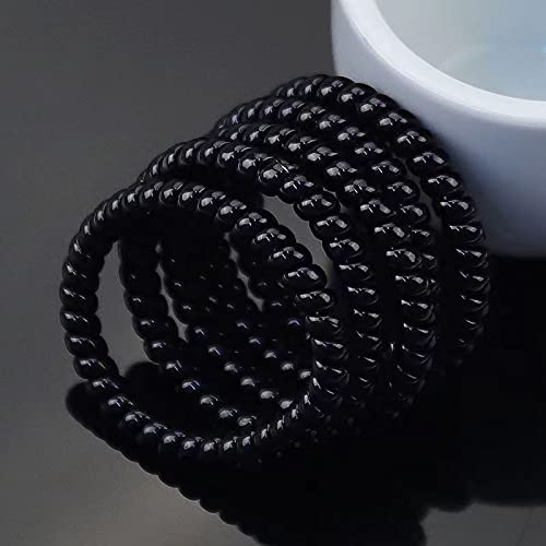 Crne kravate za kosu 18 pakiranja elastičnih držača za konjski rep spiralne kopče za kosu Dodaci za oblikovanje guste kose