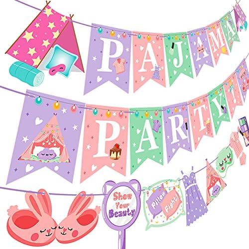 Pidžama banner za zabavu pidžama San banner za rođendansku zabavu za djevojčice Dekoracija zabave za spavanje pidžama pribor