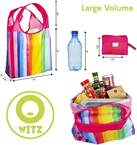O-Witz vrećice za višekratnu upotrebu | 3 pakiranje Rainbow, Jedan Rainbow Bundle | Dizajn za pranje s velikim ručkama za