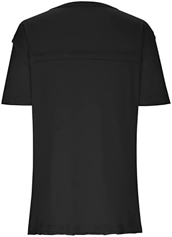 Majica za vrat za žensku posadu Slatka mačja tiskana vrhova labave istezanje majice za majice za rame casual majice s kratkim