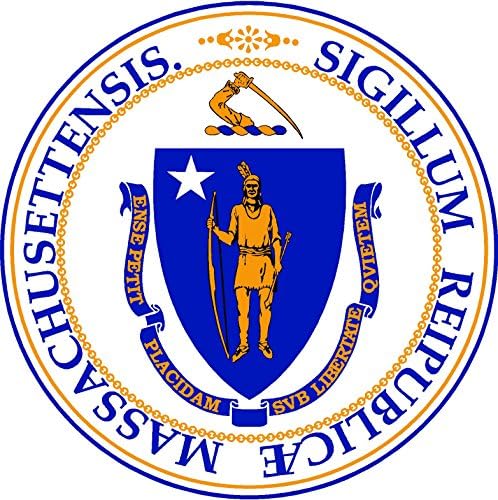 Ovalna pečat Massachusetts 4x4 inča naljepnica naljepnica matrica izrezana vinil - napravljena i otpremljena u SAD -u