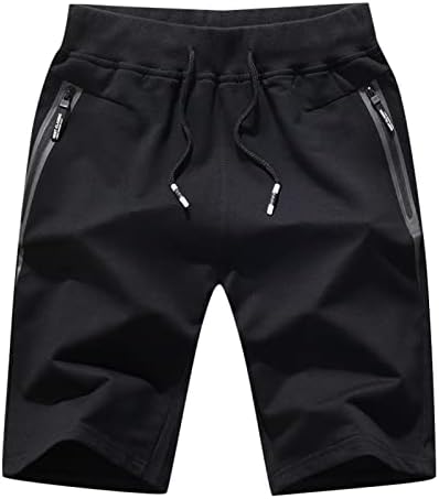 YMOSRH muške kratke hlače povremene kratke elastične vježbe struka s džepovima s patentnim zatvaračem