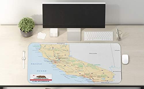 Lunarible California računalni miša jastučić, tematska mapa tematske državne ceste, uz ostale granice i zastave pastelne