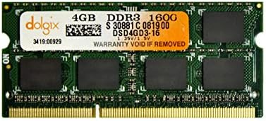 DOLGIX 4GB DDR3 PC3-12800 1600MHz SODIMM LAPTOP RAM memorija 204-pinska nadogradnja prijenosnika