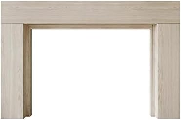 Moderna Ember Sabine suvremeni drveni kamin Mantel surround kit, bijela s 56 inčnim otvaranjem | Minimalni dizajn čistih