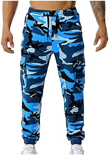 Muške Casual hlače s maskirnim printom, rastezljive sportske hlače za trčanje na otvorenom, sportske hlače srednjeg struka