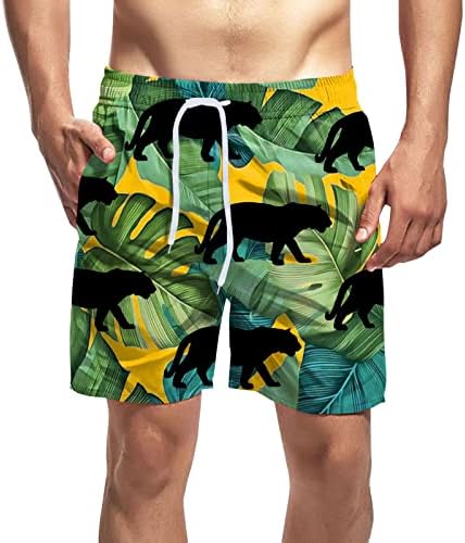 XXBR plaže kratke hlače za muškarce, brze suhe kratke hlače s mrežicom Smiješne plivačke kočice s izvlačenjem i džepnim pamučnim