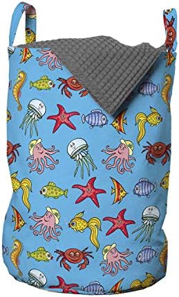 Torba za podvodno rublje mjesečar, dječji crtić hobotnica, rak, Morska zvijezda, morski konj, vodena meduza, košara za rublje
