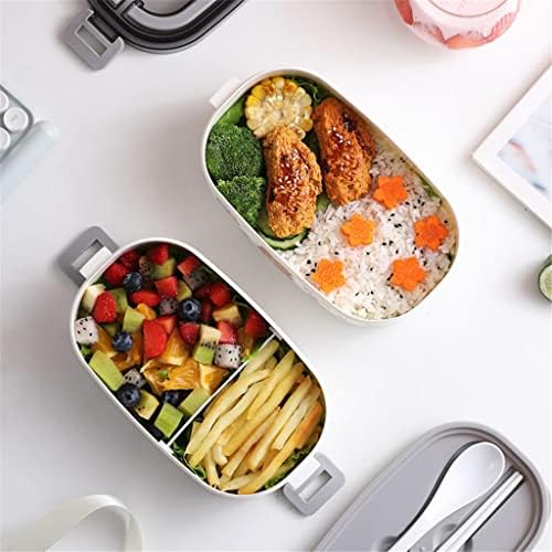 XWWDP Slatka japanska stilska kutija za ručak dvookosni ručak Bento spremnik s poklopcem za doručak u odjeljku