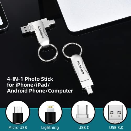 128 GB foto-stick-for-iphone, 4-u-1 Easy auto-backup Photo i video iPhone-Photo-Stick Apple-External-Memory-Stick-Stick-Stick-Flash-pogon